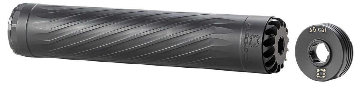 Anechoic X45LB Anechox 45L 45CAl/458WinMag Black Stainless Steel/Titanium 1 3/8"x24 w/ 5/8"x24 DTA
