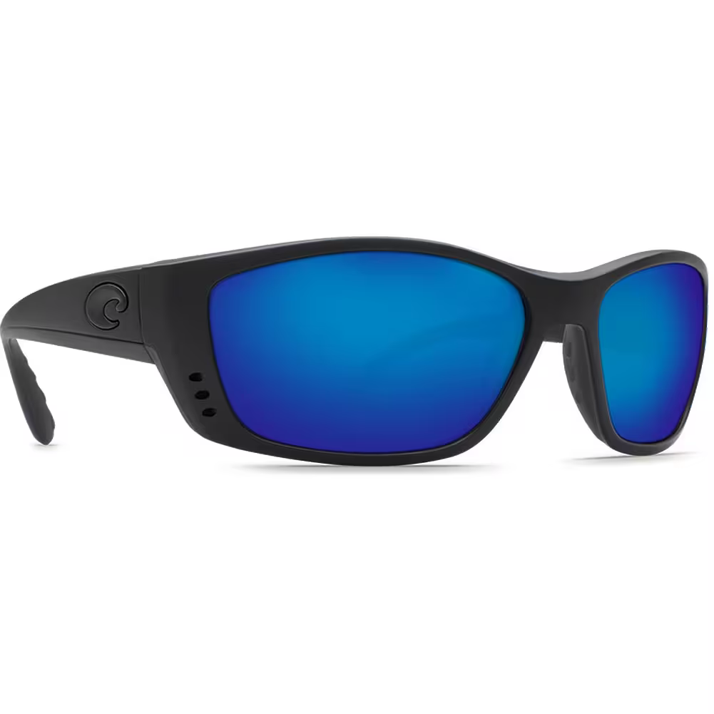 Costa Fisch Blackout Frame Sunglasses w/Blue Mirror 580G Lenses 06S9054-90541064