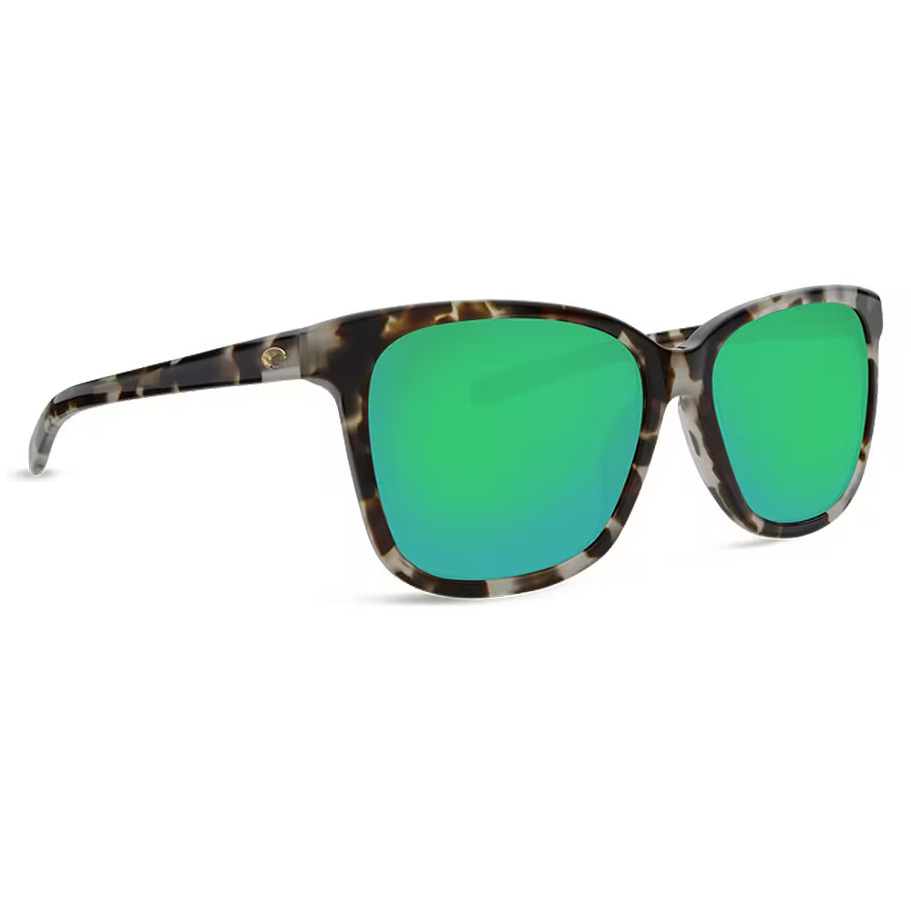 Costa May Shiny Tiger Cowrie Frame Sunglasses w/Green Mirror 580G Lenses 06S2009-20091057