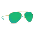 Costa Piper Shiny Gold Frame Sunglasses w/Green Mirror 580P Lenses 06S6003-60030558