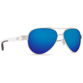 Costa Loreto Palladium w/White Temples Frame Sunglasses w/Blue Mirror 580P Lenses 06S4006-40060556
