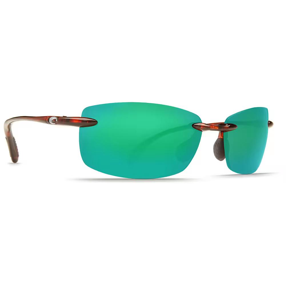 Costa Ballast Tortoise Frame Sunglasses w/Green Mirror 580P Lenses 06S9071-90710360
