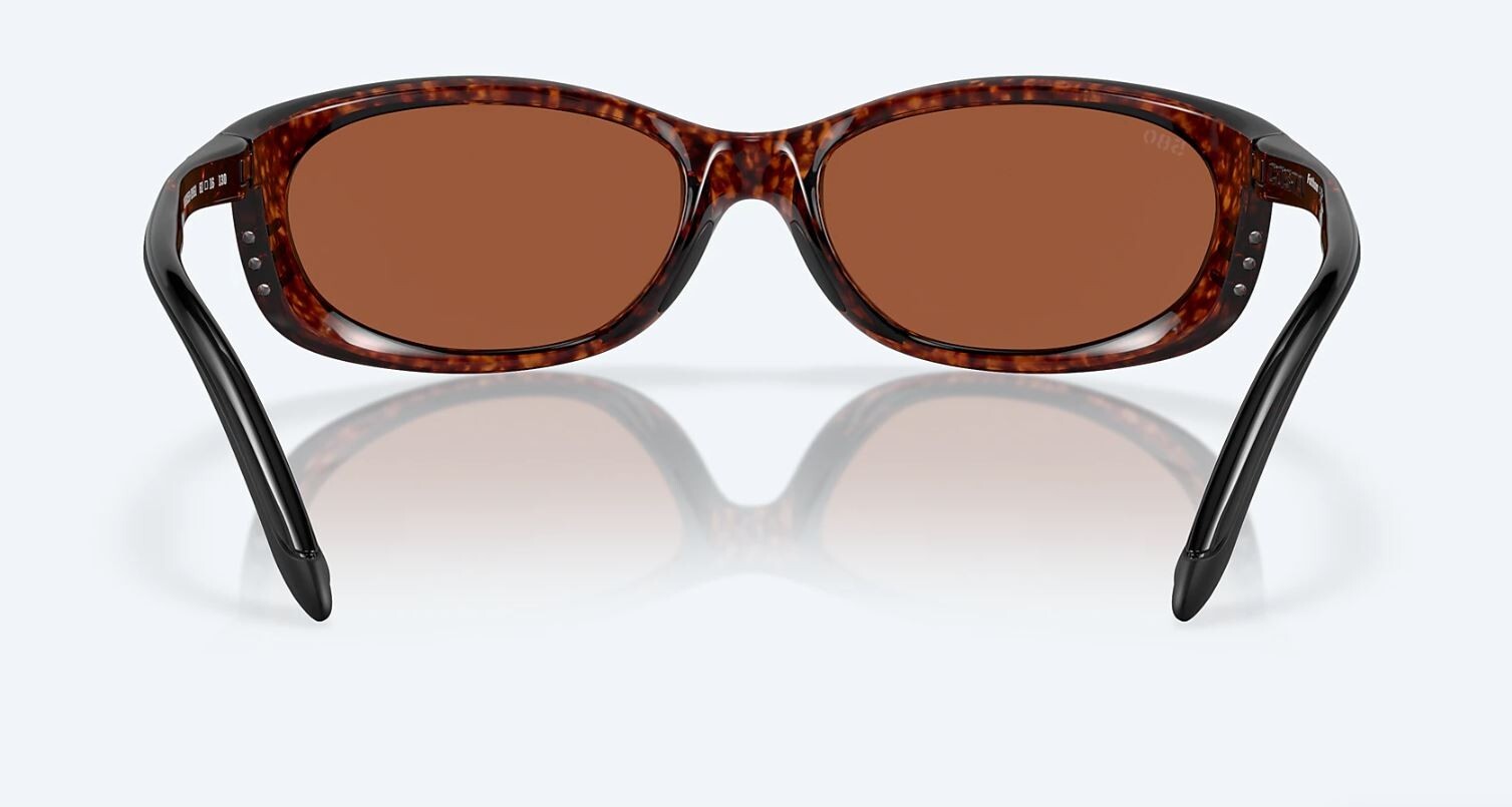 Costa Del Mar Fathom Oval Polarized Sunglasses Shiny Tortoise/Copper Green Mirrored Polarized 580g